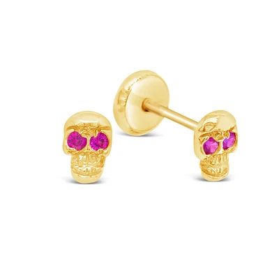 Skull Black Eyes Stud Earrings