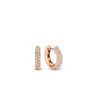 14.4MM Rose Pave Huggie Earrings