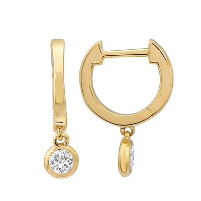 10MM huggie Diamond Drop Earrings