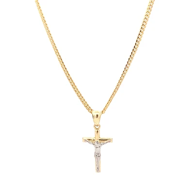 Two Tone Crucifix 20MM Pendant