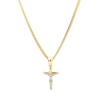 Two Tone Crucifix 20MM Pendant