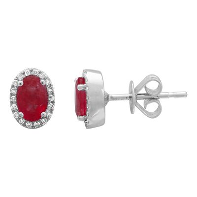 .94 Ruby and Diamond Stud Earrings