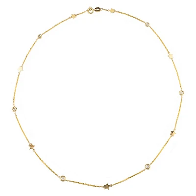 Stars and Diamonds Necklace 14K