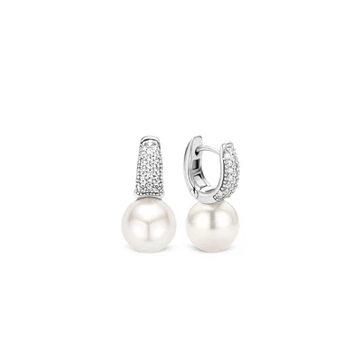 Pave Pearl Earrings