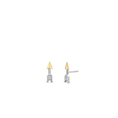 Two Tone Arrow Stud Earrings