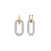 Golden Pave Link Earrings