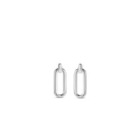 Silver Paper Clip Link Earrings