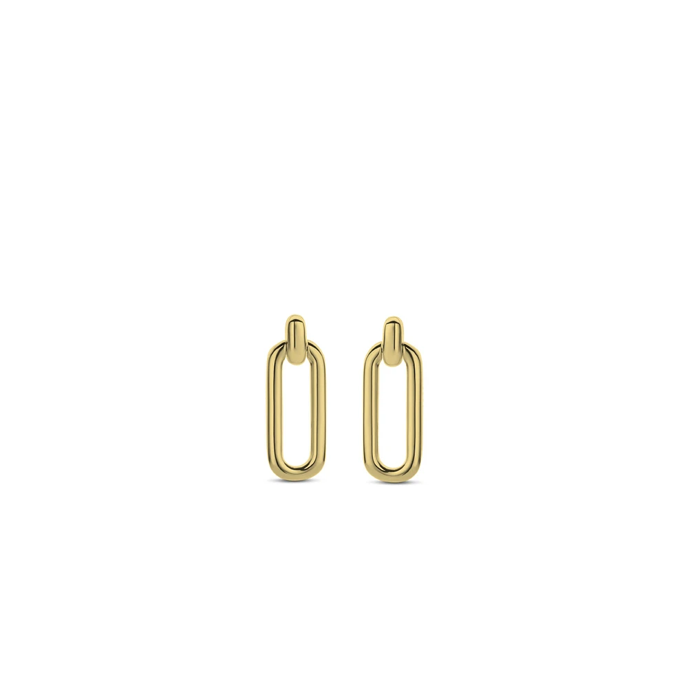 Golden Paper Clip Link Earrings