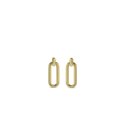 Golden Paper Clip Link Earrings