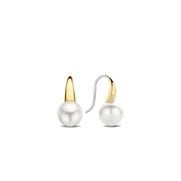 Golden Pearl Dangle Earrings