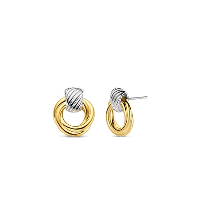 Modern Trinity Two Tone Earrings