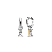 Emerald Cut Huggie Earrings
