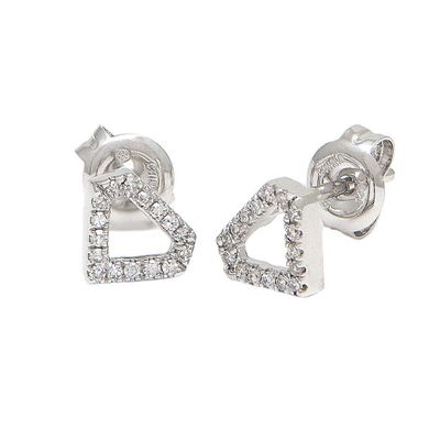 Diamond Shaped Diamond Stud Earrings