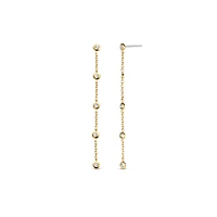 Bezel Drop Linear Golden Earrings