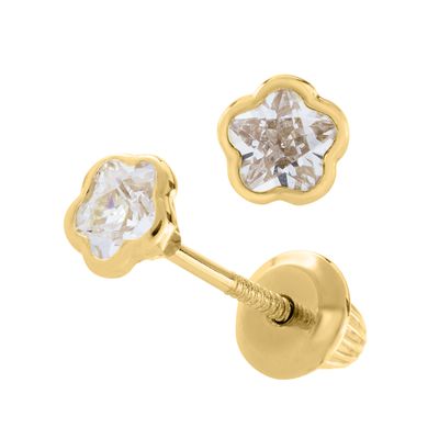 Gold Flower Stud Earrings