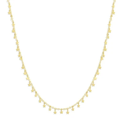 Multi Star Dangle Necklace 14K