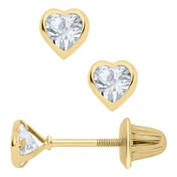 Heart Zirconia Kids Earrings