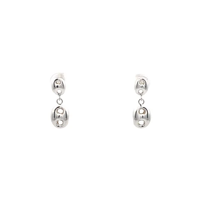 Puff Mariner Silver Dangle Earrings
