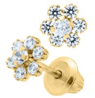 Multi Zirconia Flower Kids Stud Earrings