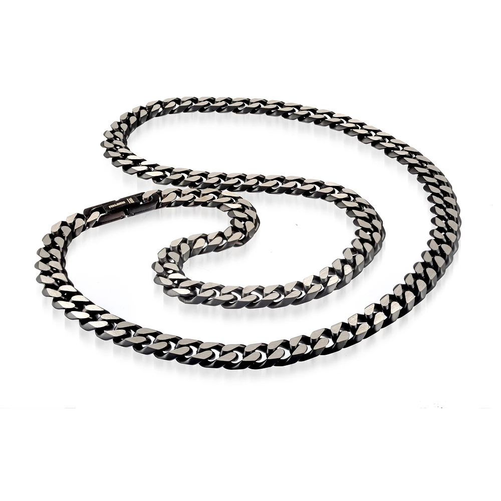 8.6mm Black IP Diamond Cut Cuban Chain
