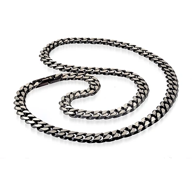 8.6mm Black IP Diamond Cut Cuban Chain