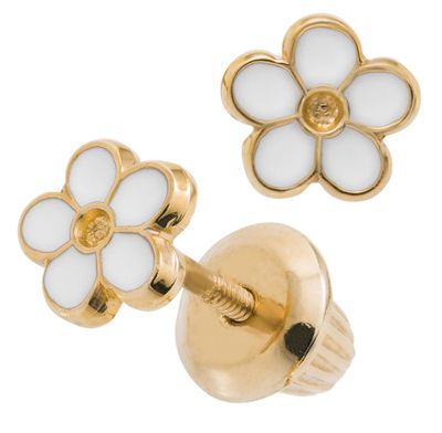 14K Gold Daisy Stud Earrings