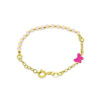 Pink Beads Butterfly Kids Bracelet
