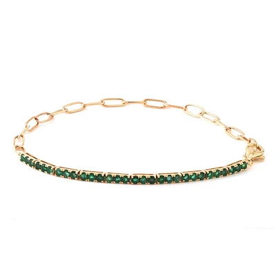 Half Paper Clip Half Precious Stones Bracelet