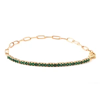 Half Paper Clip Half Precious Stones Bracelet