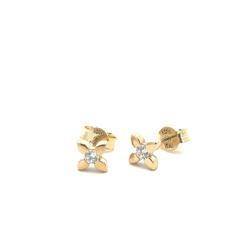 5MM Clover Zirconia Earrings