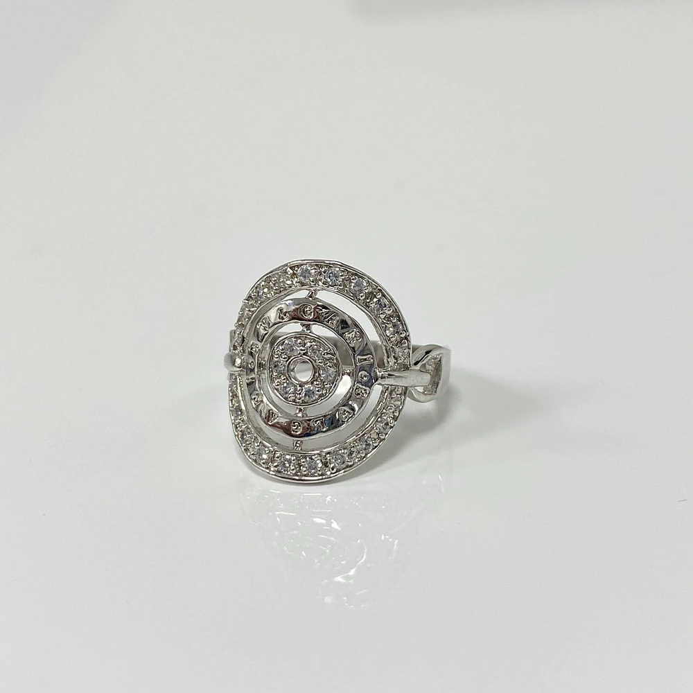 Sterling Silver Ring with clear zirconias