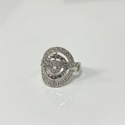 Sterling Silver Ring with clear zirconias