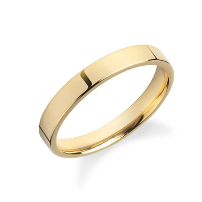 3MM Flat Yellow Gold Band