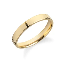 3MM Flat Yellow Gold Band