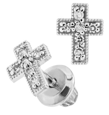 Cross Diamond Studs