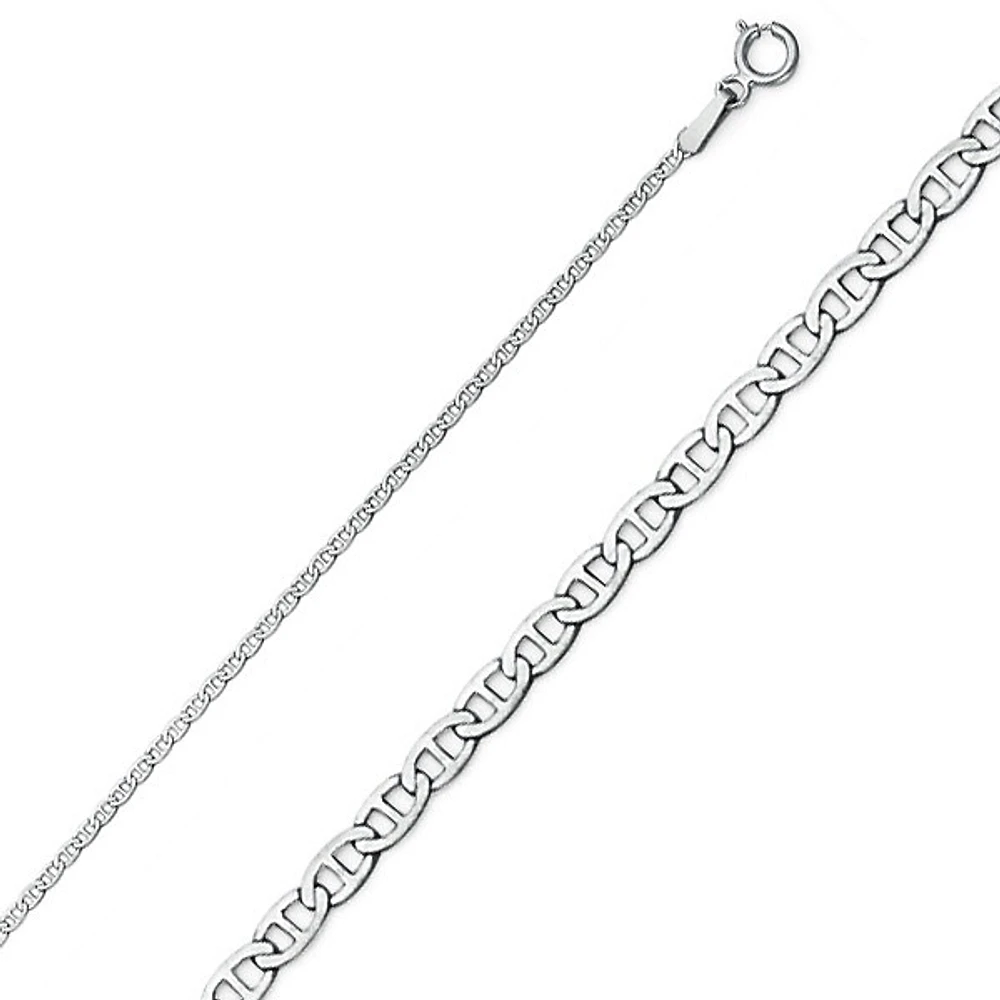 Flat Mariner 1.5MM Link White Gold