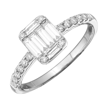 Emerald Illusion .56ct Engagement Ring