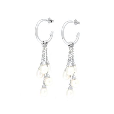 Pearl Strand Huggie Earrings