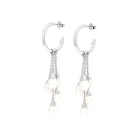 Pearl Strand Huggie Earrings