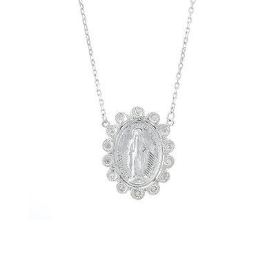 Milagrosa Diamond Flower Halo Necklace