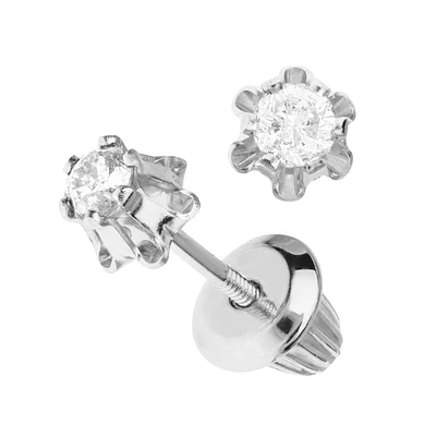 .14ct Diamond White Gold Kids Earrings