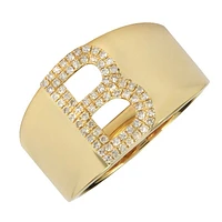 Big Letter B Diamond Ring