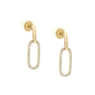 Diamond Paper Clip Earrings