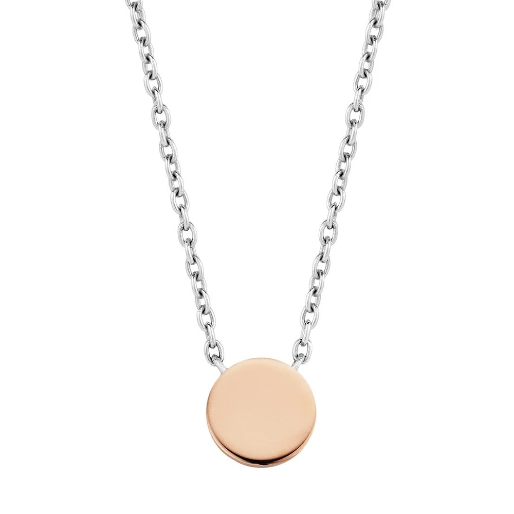 Engravable Disk Rose Necklace