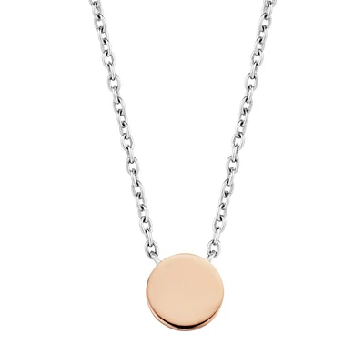 Engravable Disk Rose Necklace