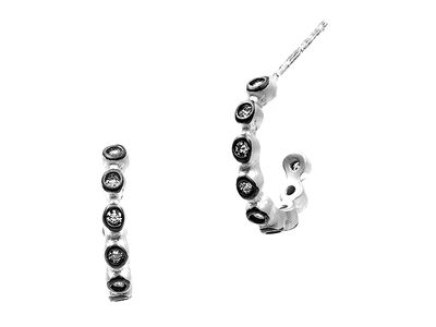 Bezel Huggie Earring