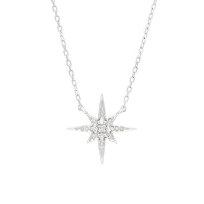 White Gold Diamond Star Necklace