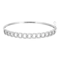 Cuban Diamond Link Bangle Bracelet