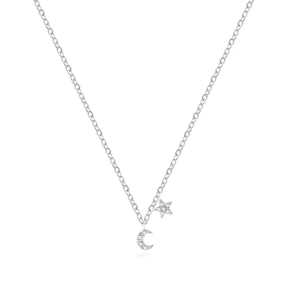 Dainty Moon and Star Necklace