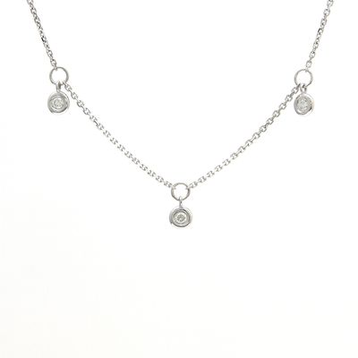 Triple Diamond Disks Necklace